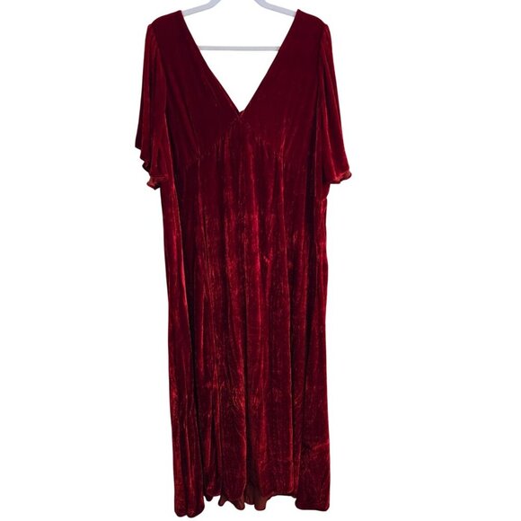 ModCloth NWT* Captivating Charisma Red Velvet Maxi Dress Size 1X - Picture 2 of 11